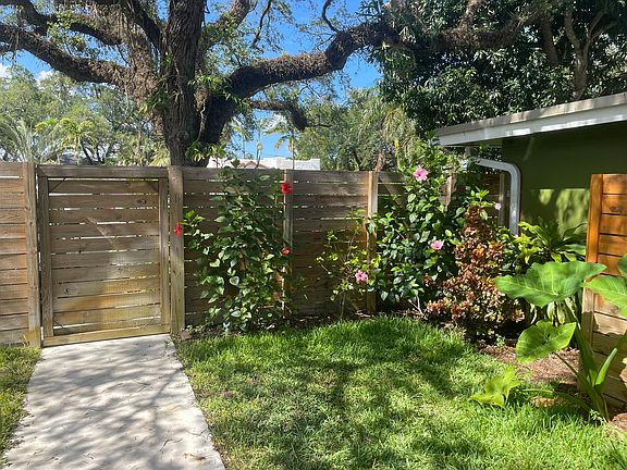 Front Yard with privacy fence