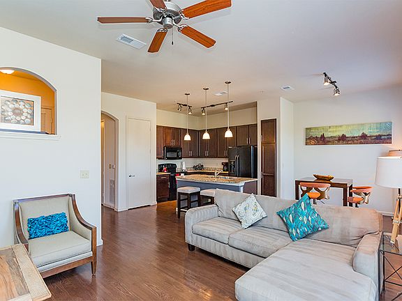 Open layouts with kitchen islands available