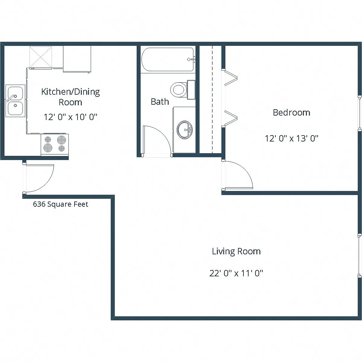 Floor plan One Bedroom 11A
