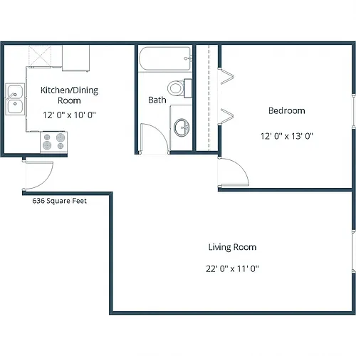 Floor plan One Bedroom 11A
