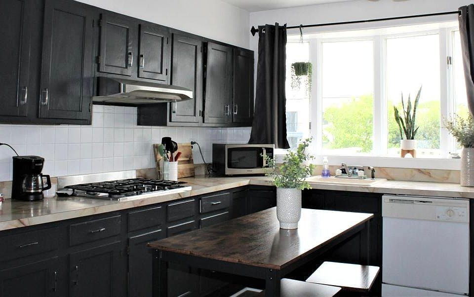 Kitchen facing window