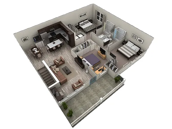 Floor plan 3 BR Grand Overlook