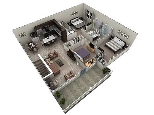 Floor plan 3 BR Grand Overlook