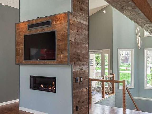 Main living area and gas fireplace