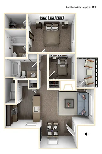 Floor plan 2 Bedroom 2 Bath