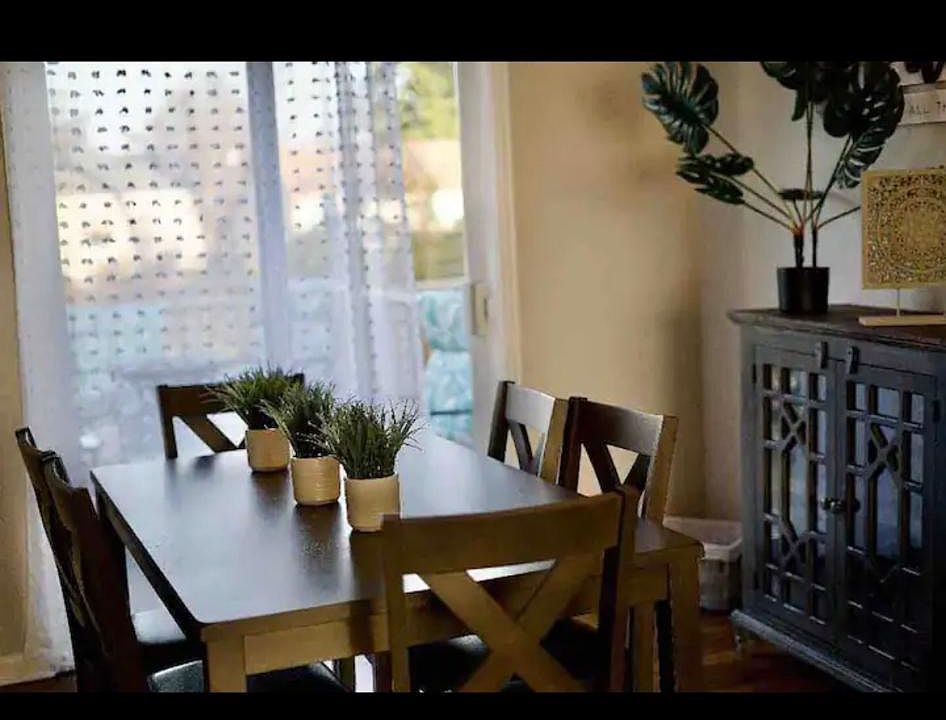 Nice size dining area leading to back yard and deck