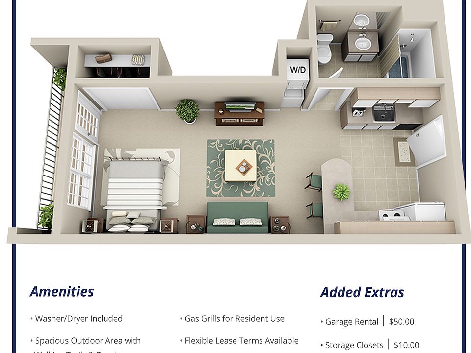 Studio 425 sq ft plan