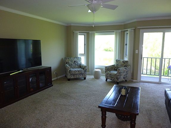 Spacious and combined with Dining Room (not currently used), bay window, crown molding and great vie