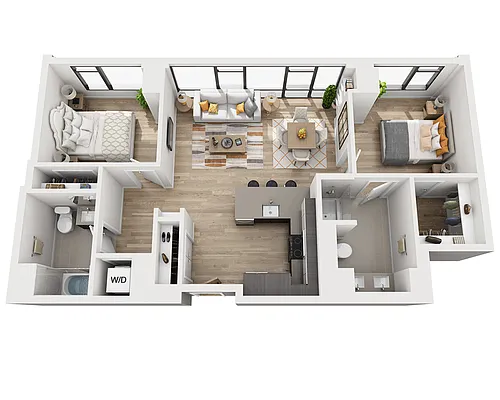 Floor plan Two Bedroom B2M
