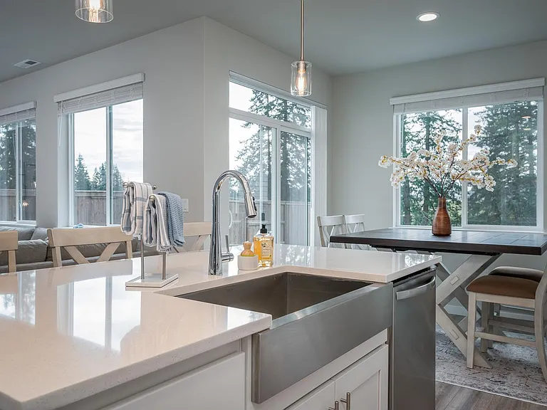 light and bright year-round with complete privacy in the back.