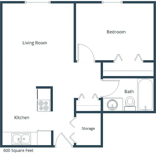 Floor plan One Bedroom 11A