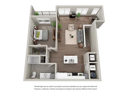 Floor plan Deluxe 1 Bedroom, 1 Bathroom
