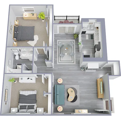 Floor plan 2BD, 1BTH 1050