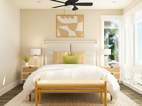 The primary bedroom is the perfect space to unwind.