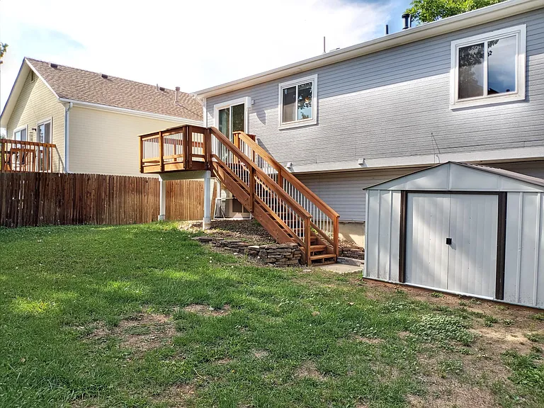 Back yard and deck