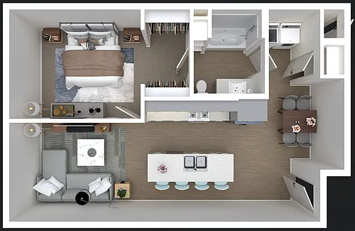 Floor plan 1/1 S 60% AMI