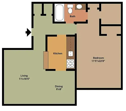 Floor plan 1 Bedroom - Classic