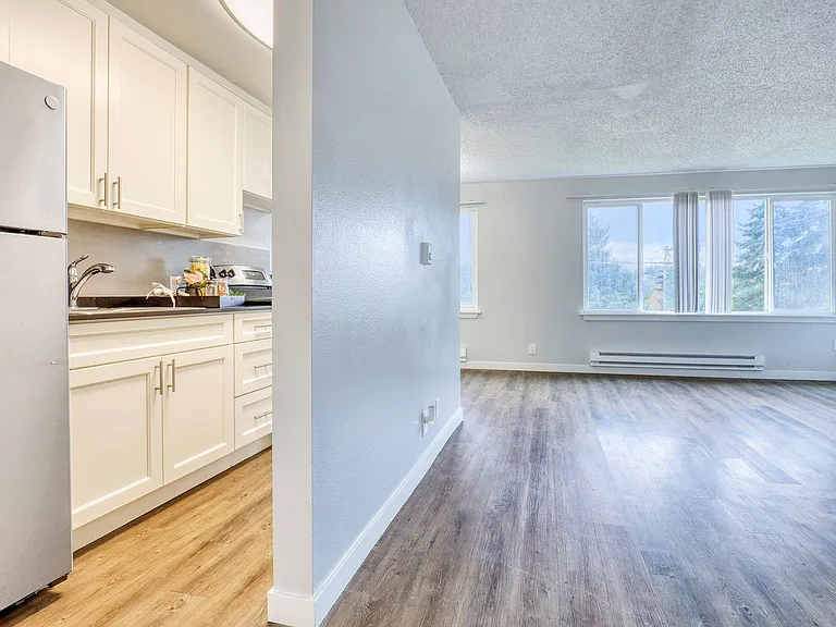 kitchen & living room
