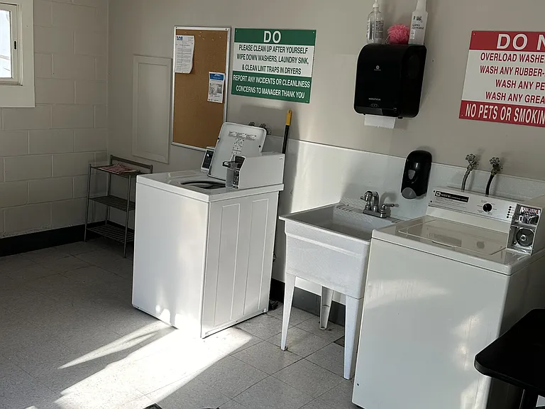 Laundry facility with coin operated laundry