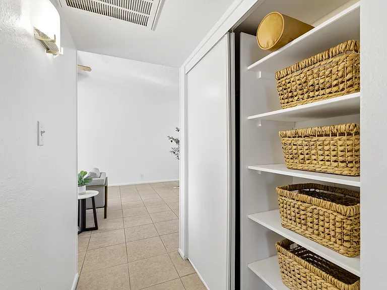 Extra hall closet space.