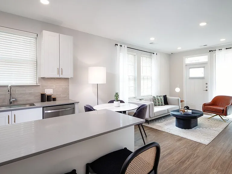 Design Collection II (South Building) Kitchen, living, and dining areas with hard surface flooring