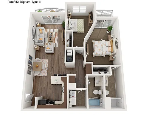 Floor plan 2 Bedroom 2 Bath