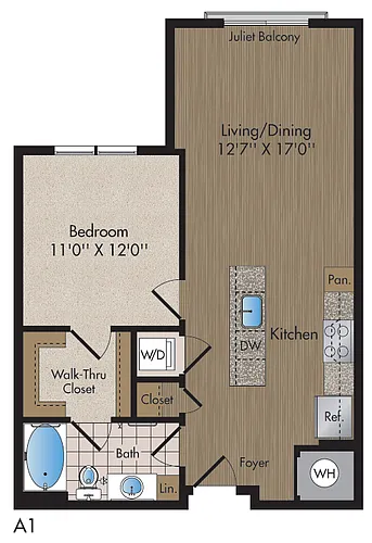 Floor plan A1 Magenta 726 sq ft