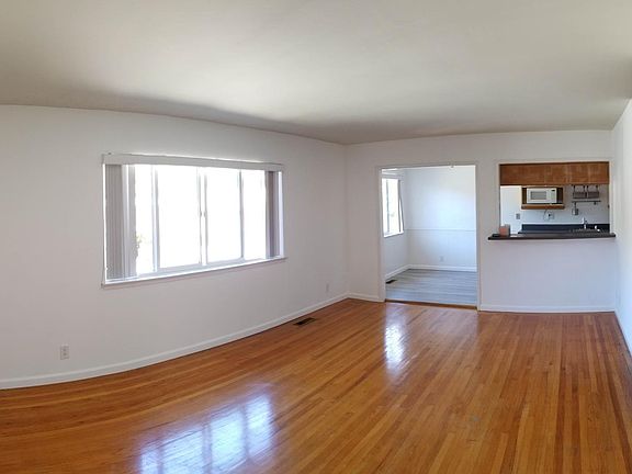 View from front door -- living room and kitchen