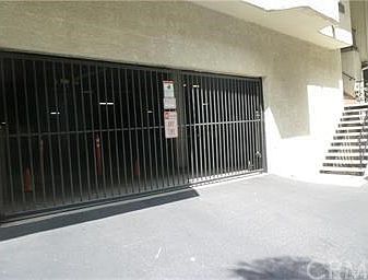 One of two garage entrance