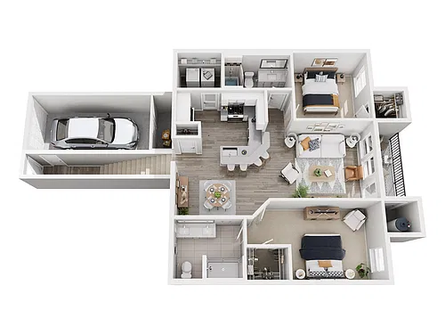 Floor plan B5 2x2 Top Floor + Direct Access Garage