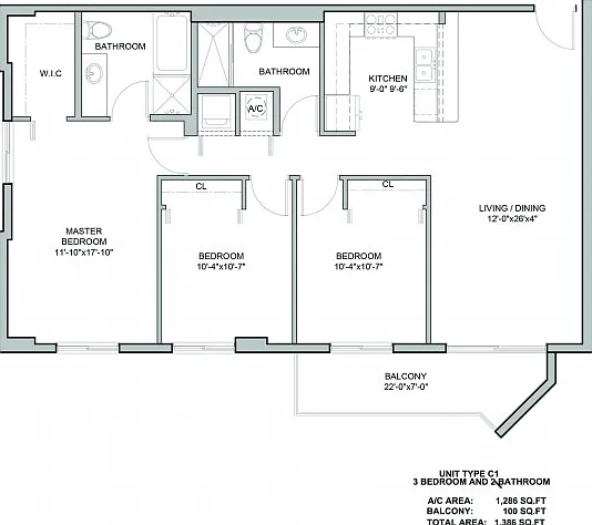 C1 | 3 Bedrooms, 2 Baths C1 | 3 Bedrooms, 2 Baths