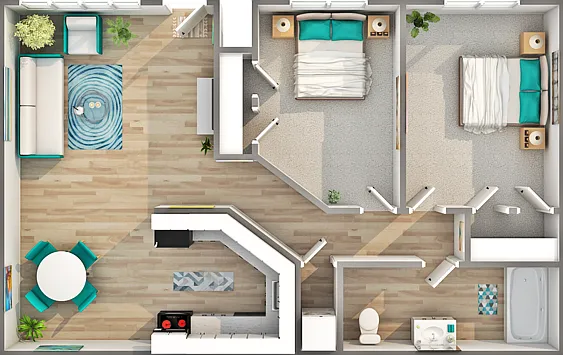 Barberry | Two Bed Barberry | Two Bed