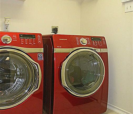 The Laundry Room has Extra Shelving.
