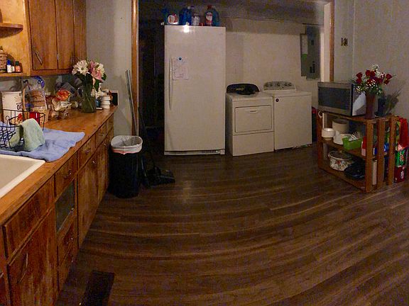 Kitchen into laundry area