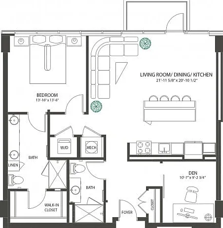 One Bedroom Den Penthouse P6 One Bedroom Den Penthouse P6