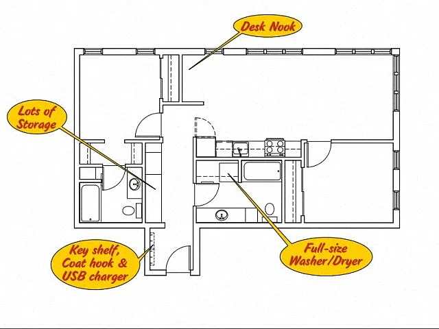 Floor plan 3150 Bldg - 2 bed 2 bath - C1