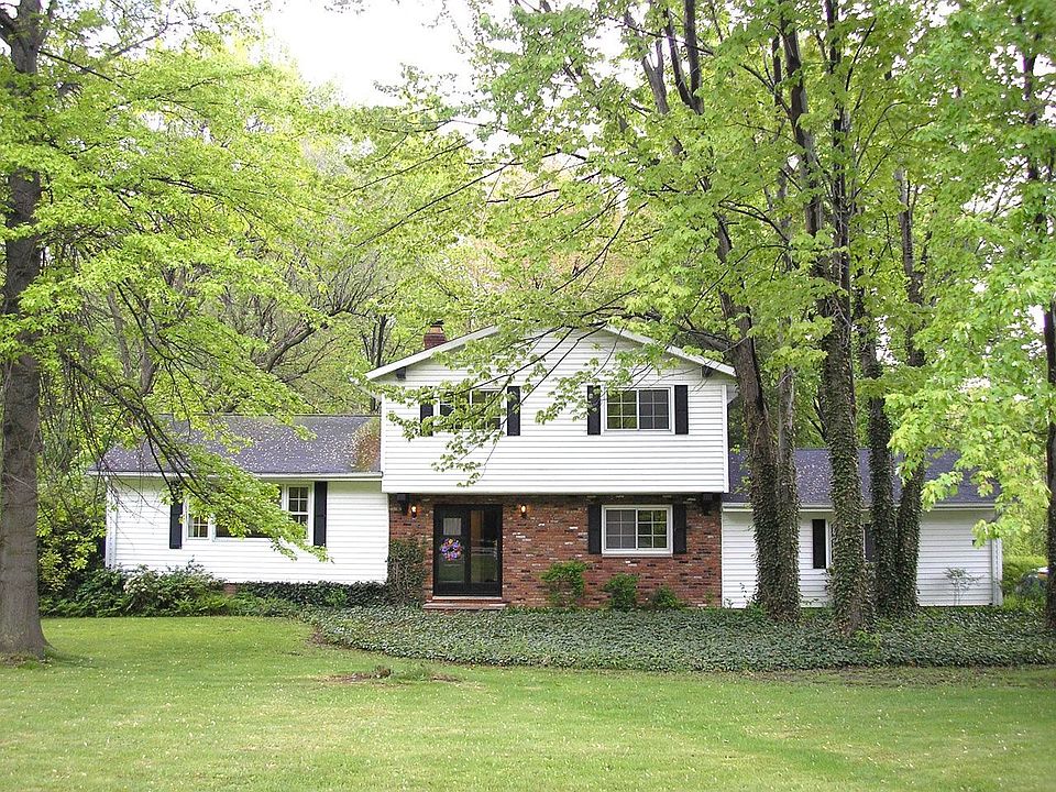 Front of home with mature shade trees