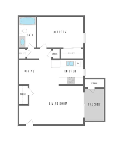 Floor plan 1 Bedroom 1 Bath