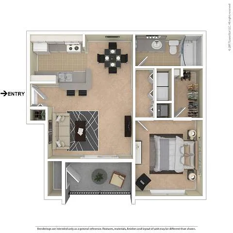 Floor plan Large One Bedroom