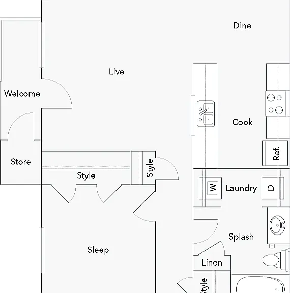 3 Bed 2 Bath Floorplan 3 Bed 2 Bath Floorplan