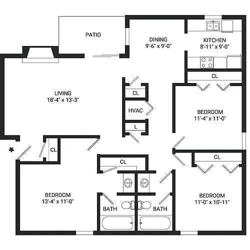 Floor plan C1- Income Restrictions Apply