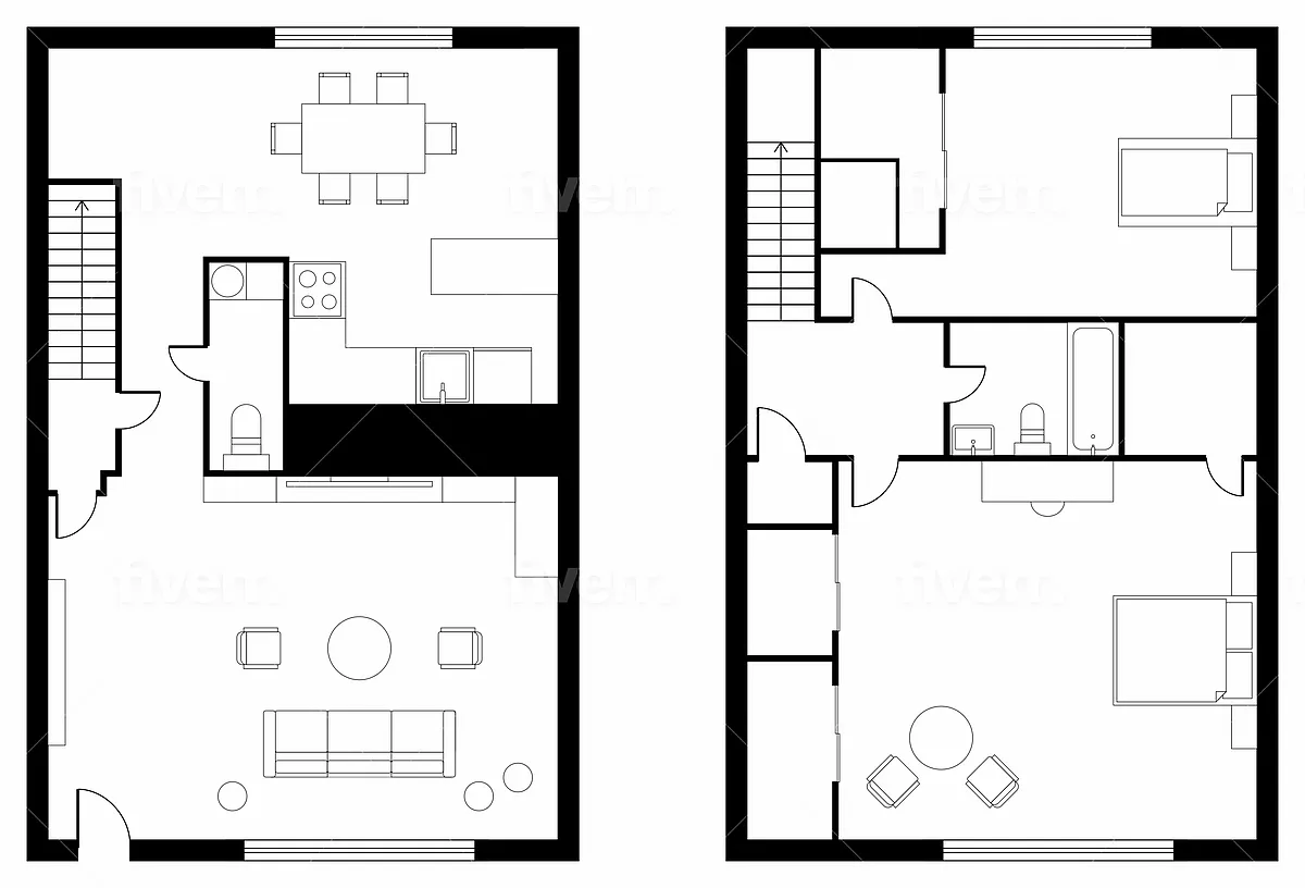 Floor plan 54 Hampshire Lane -2 Bed Townhome