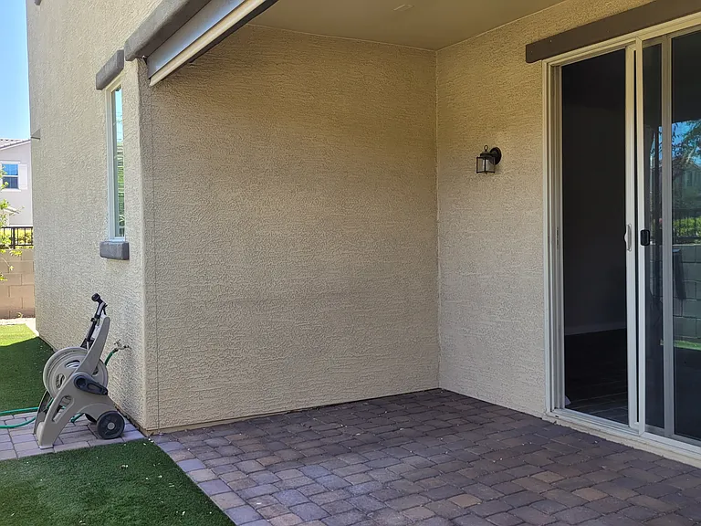 Low maintenance backyard; private East facing patio