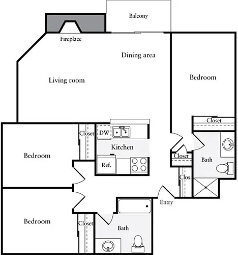 Floor plan 3+ Bedrooms B
