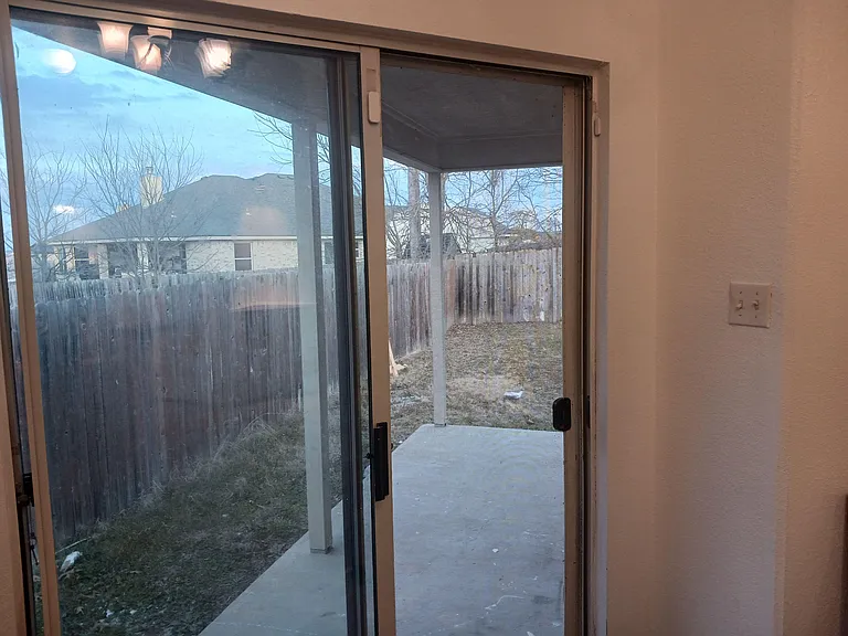 Covered patio in the northeast corner of the house