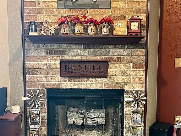 Living room fireplace