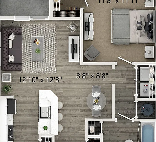 1x1 691 sqft - A1 1x1 691 sqft - A1
