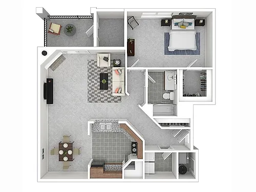 Floor plan 1 Bedroom 1 Bath