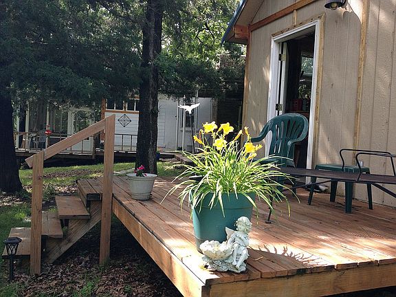 Deck on back of shop