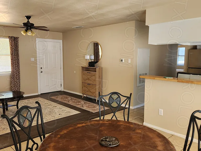 Eating area view toward front door.
